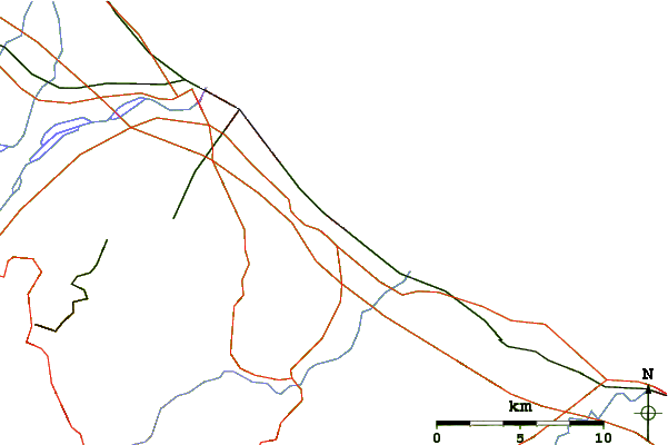 Roads and rivers around Riccione or Porto