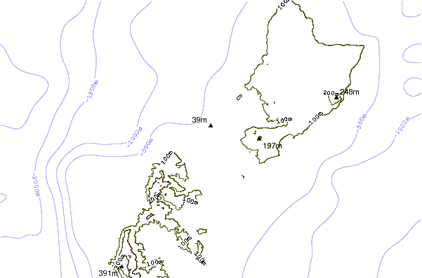 Shoreline around Ricks Reef