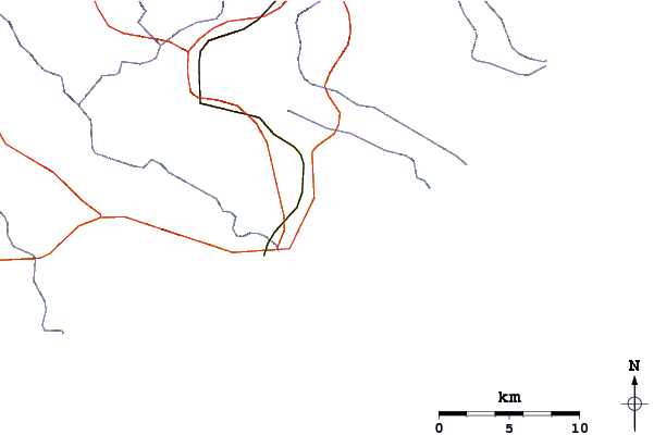 Roads and rivers around Riet River