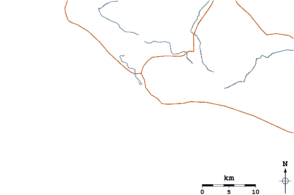 Roads and rivers around Rio Claro