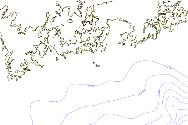 Shoreline around Roc San Cayetano
