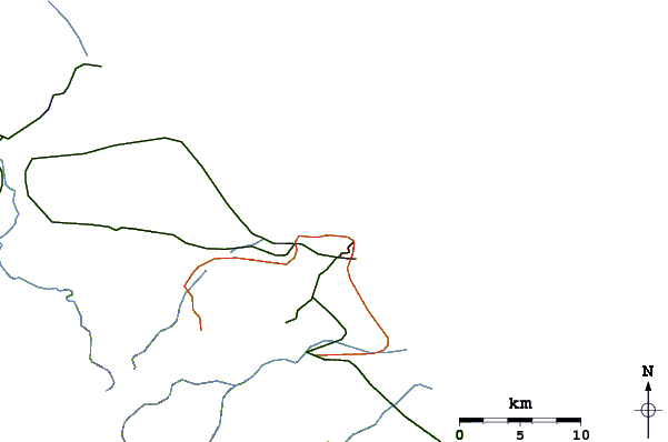 Roads and rivers around Roca Alta
