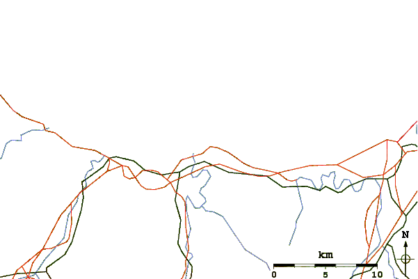 Roads and rivers around Roca Puta