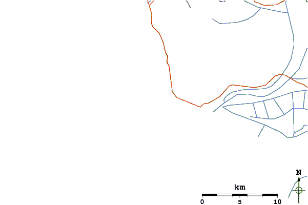 Roads and rivers around Rocchette (Castiglioni della Pescaia)