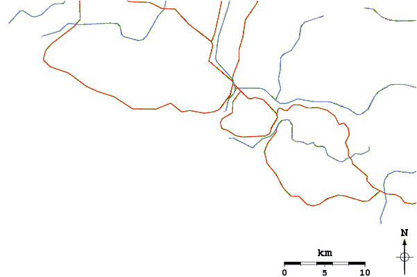 Roads and rivers around Roche Percee