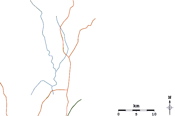 Roads and rivers around Rosa