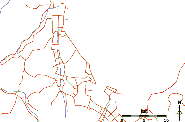 Roads and rivers around Ruby Bay