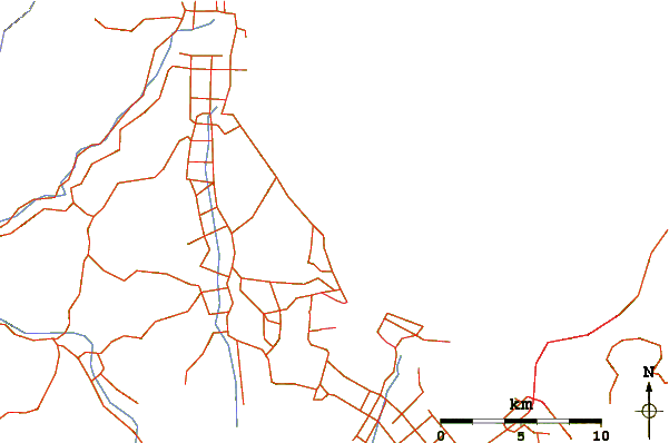 Roads and rivers around Ruby Bay