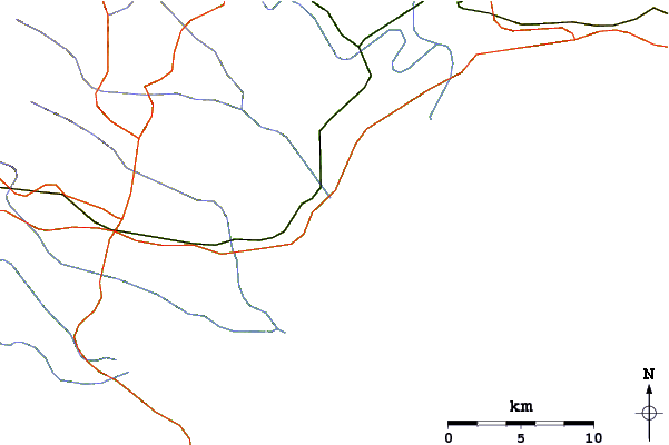 Roads and rivers around Salad Bowls