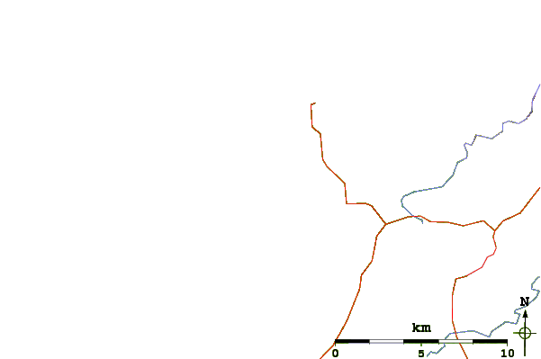 Roads and rivers around Saligo (Islay)