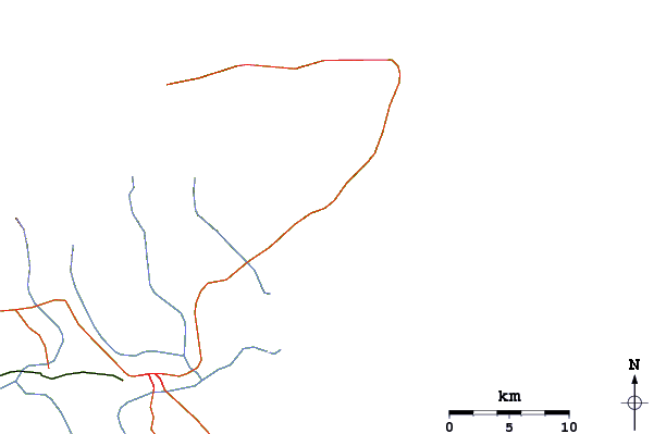 Roads and rivers around Saline Bay
