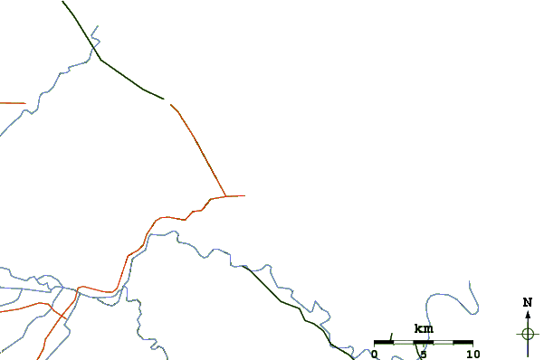 Roads and rivers around Salsa Brava