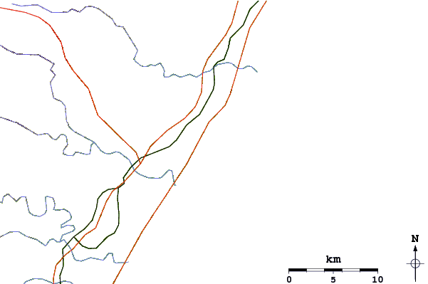 Roads and rivers around Salt Rock