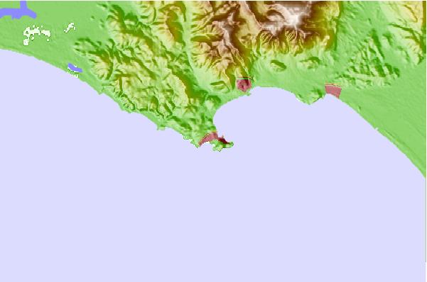 Surf spots located close to San Agostino (Gaeta)
