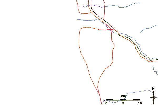 Roads and rivers around San Antonio Del Mar