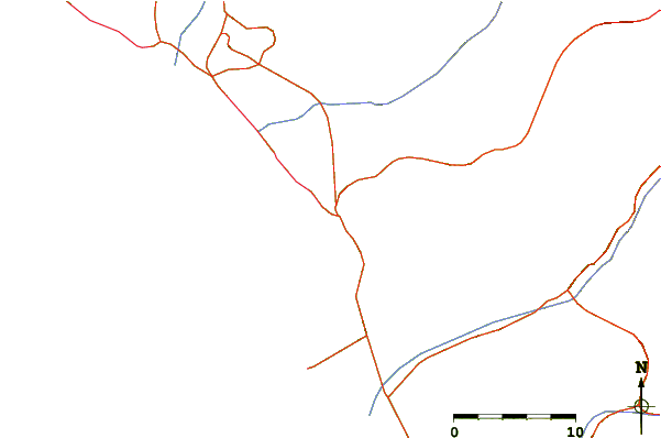 Roads and rivers around San Bartolo - Derechitas