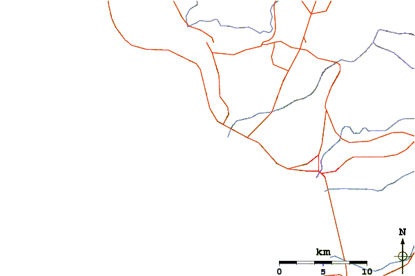 Roads and rivers around San Miguel