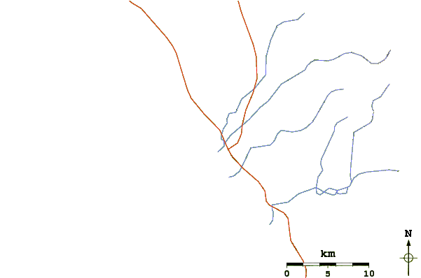 Roads and rivers around San Pedrito (Todos Santos)