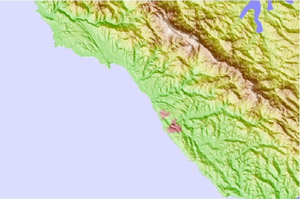 Surf spots located close to San Simeon Creek