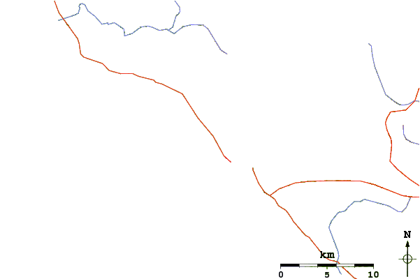 Roads and rivers around San Simeon Creek