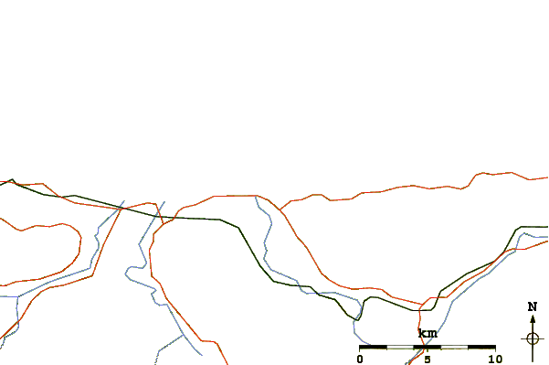 Roads and rivers around San Vicente