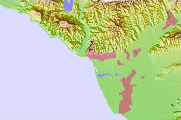 Surf breaks located close to San Buenaventura State Beach