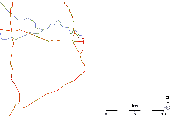 Roads and rivers around Sandford Bay
