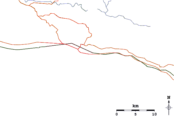 Roads and rivers around Sandspit