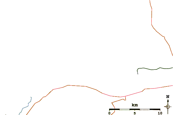 Roads and rivers around Sandy Bay