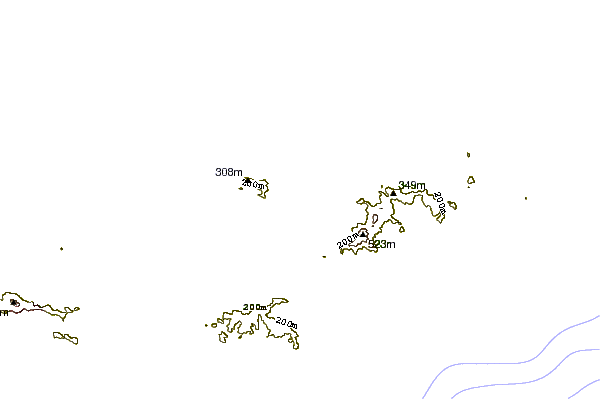 Shoreline around Sandy Cay
