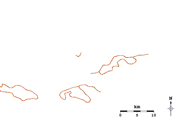 Roads and rivers around Sandy Cay
