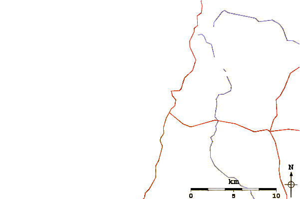 Roads and rivers around Sandy Mouth