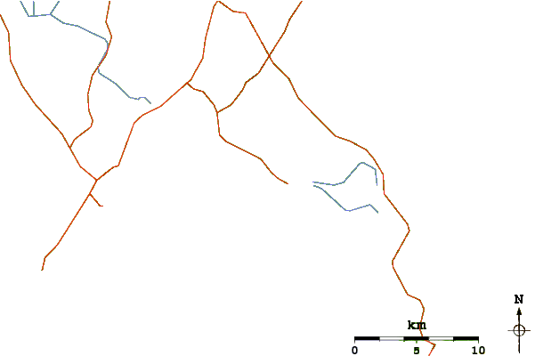 Roads and rivers around Sandy Point