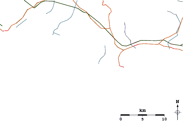 Roads and rivers around Santa Agostino