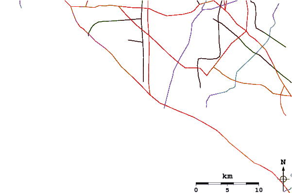 Roads and rivers around Santa Ana River Jetties