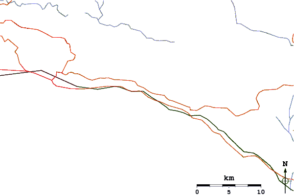 Roads and rivers around Santa Clause