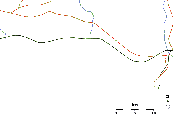 Roads and rivers around Santa Lucia del Este