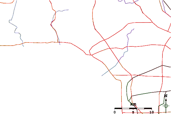 Roads and rivers around Santa Monica Pier