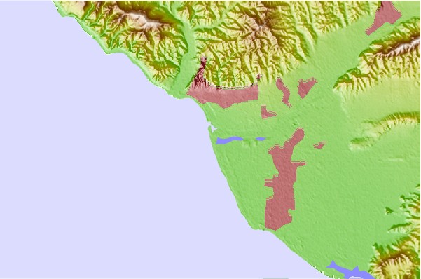 Surf breaks located close to Santa Clara Rivermouth