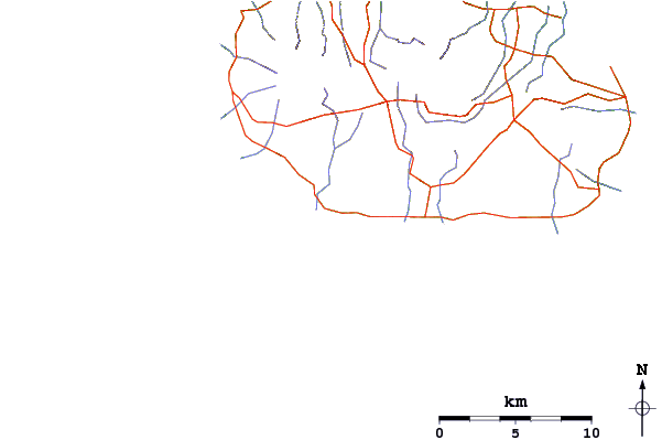 Roads and rivers around Sao Mateus da Calherta