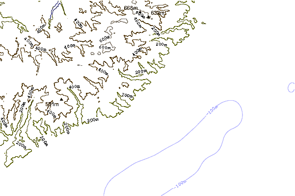 Shoreline around Sawmills