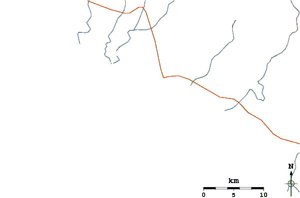 Roads and rivers around Scorpion Bay