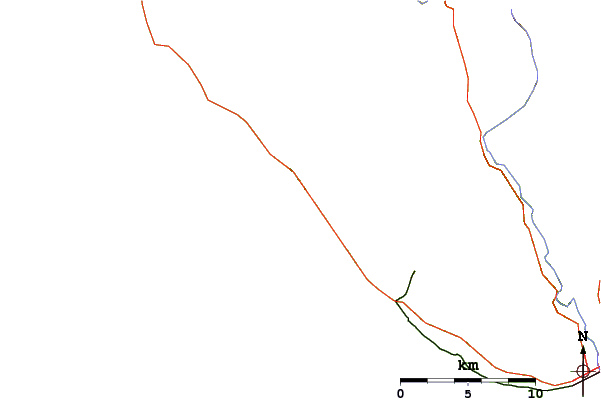 Roads and rivers around Scott Creek-Beach