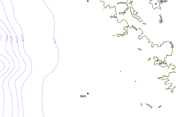 Shoreline around Seaside Creek