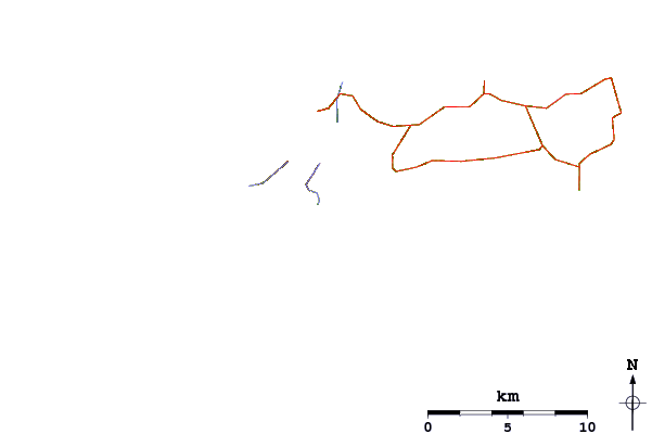 Roads and rivers around Seccheto (Elba)