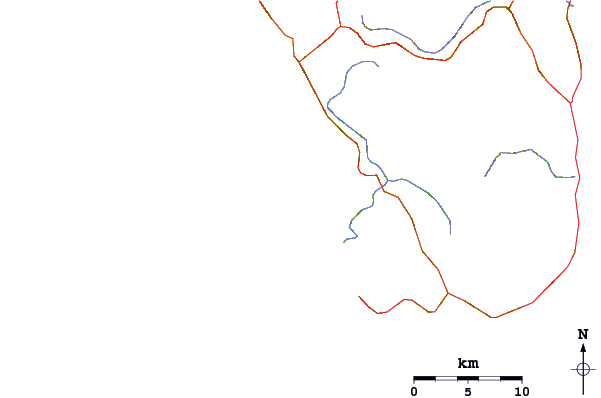 Roads and rivers around Secret