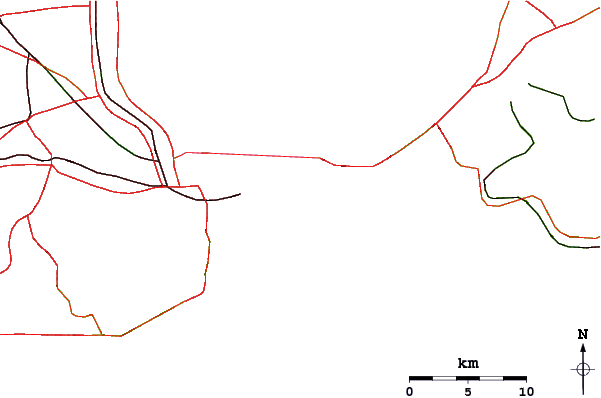Roads and rivers around Segundinha