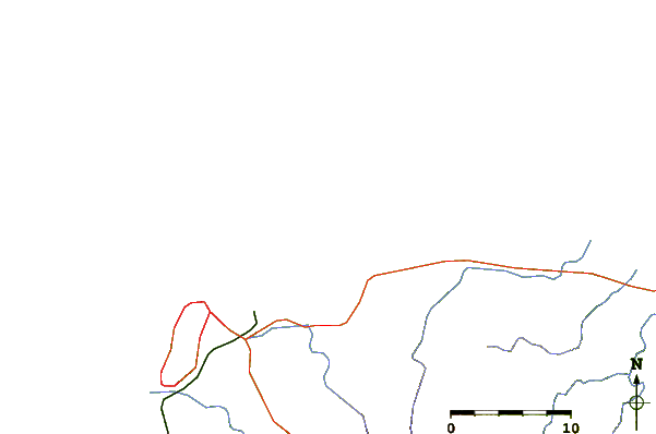 Roads and rivers around Siete Olas