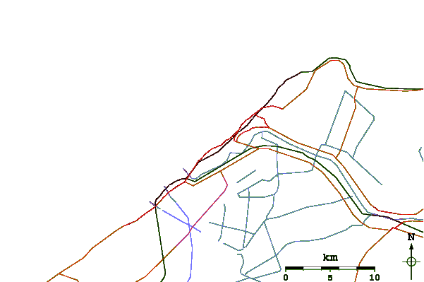 Roads and rivers around Shatby