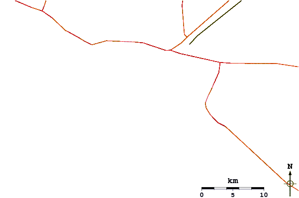 Roads and rivers around Shell Island